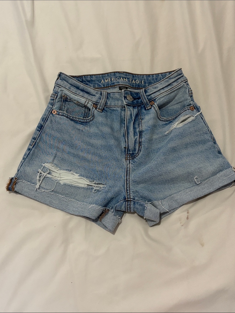 American Eagle Outfitters Light Wash Distressed Jean Shorts